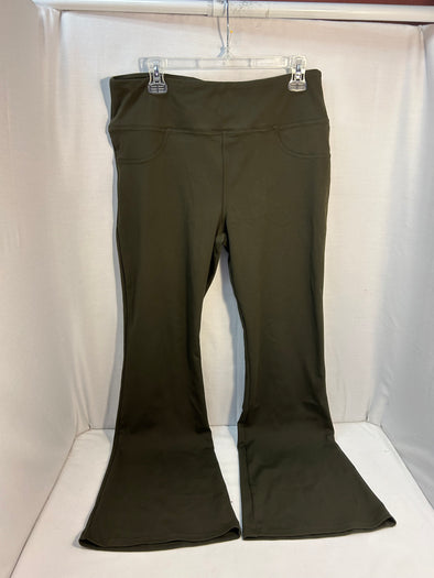 Ladies High Waist Bell Pants, Green XL/33" NEW