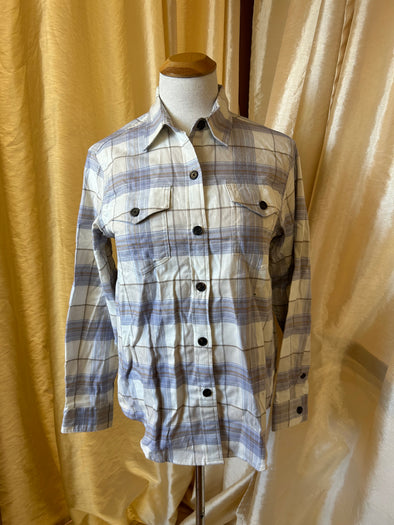Soft Brushed Flannel Shirt, Lilac, Medium,