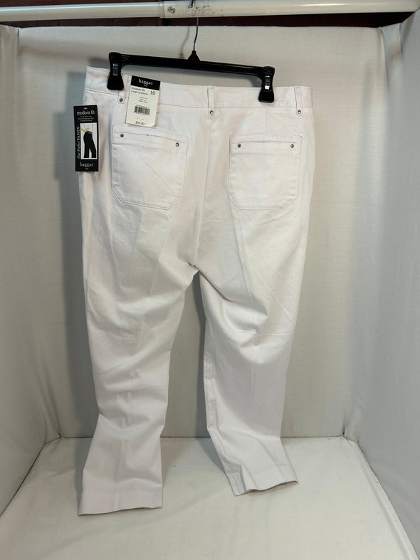 Ladies Stretch Pants, White, Size 10, NEW