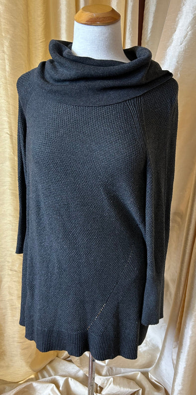 Ladies Pullover Raglan Sleeve Sweater, Charcoal, One Size