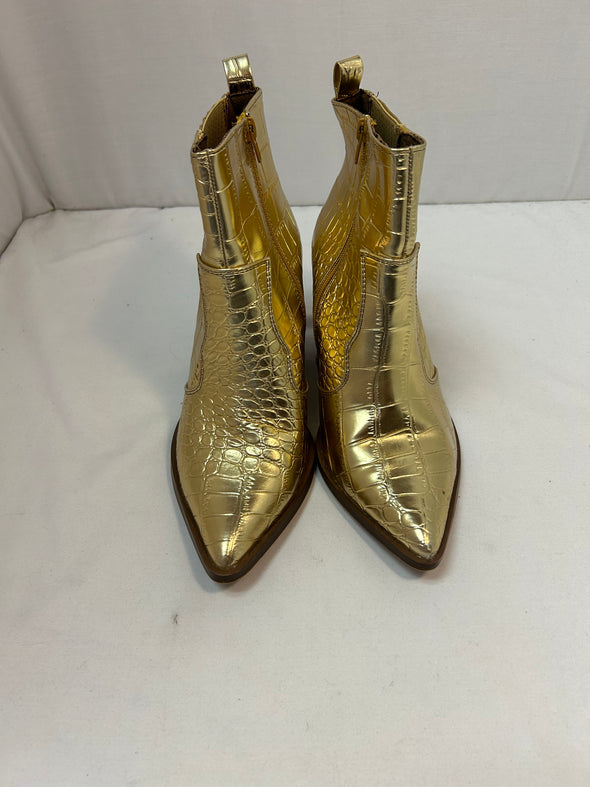 Ankle Boots, Metallic Gold Colour, Size 9W, Gently Used