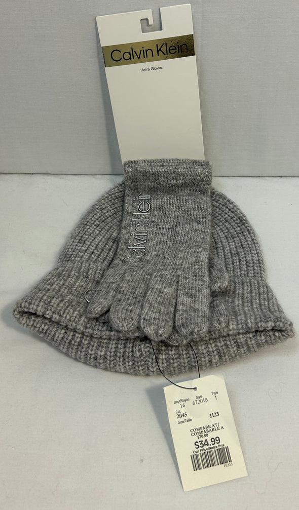 Hat & Gloves Set, Grey Size Medium, NEW With Tags