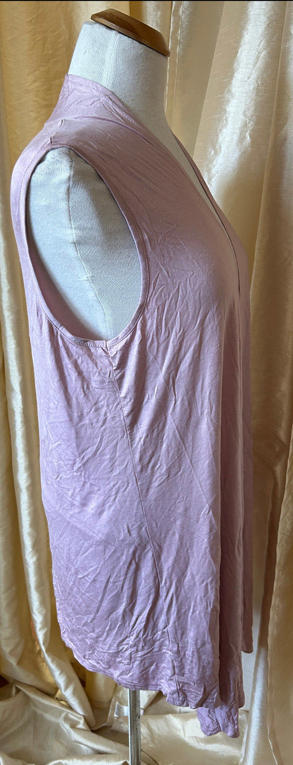 Ladies Sleeveless Top, Mauve, Size XL, Viscose & Spandex, NEW