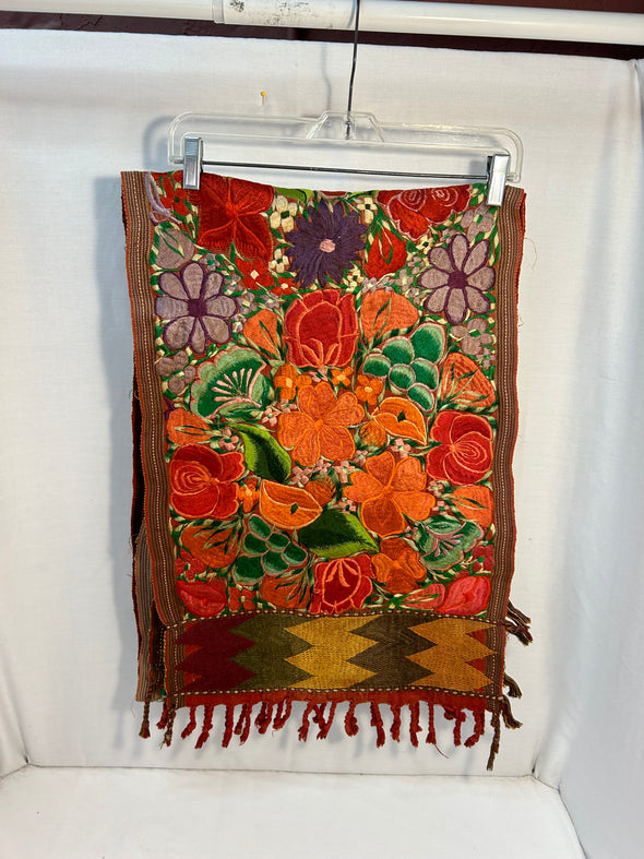 Fiesta Embroidered Table Runner With Fringe, 44" x 56"