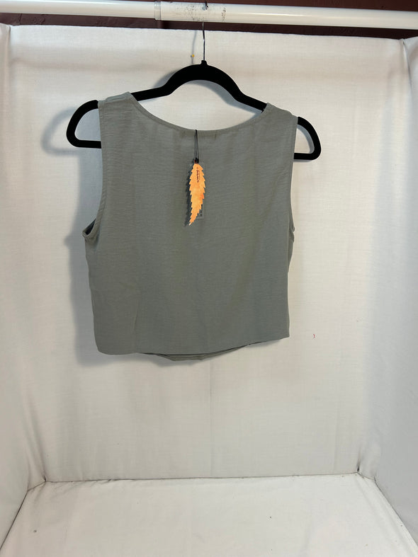 Sleeveless Grey Cami Top, Size Small, 100% Polyester