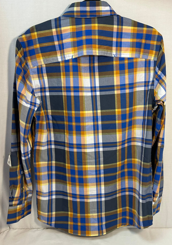 Men’s Plaid Performance Utility Shirt, Blue, Size Small