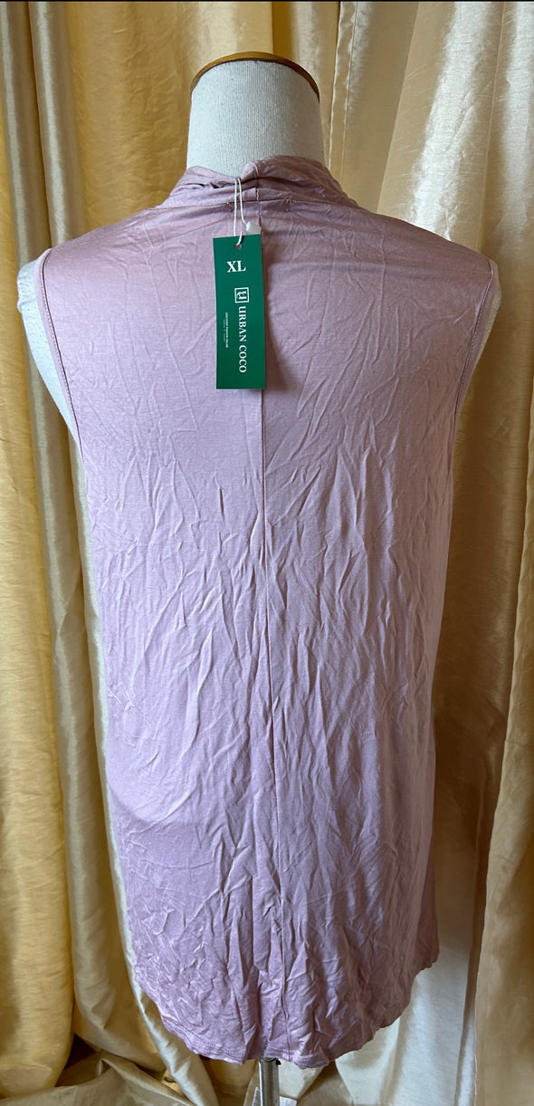 Ladies Sleeveless Top, Mauve, Size XL, Viscose & Spandex, NEW