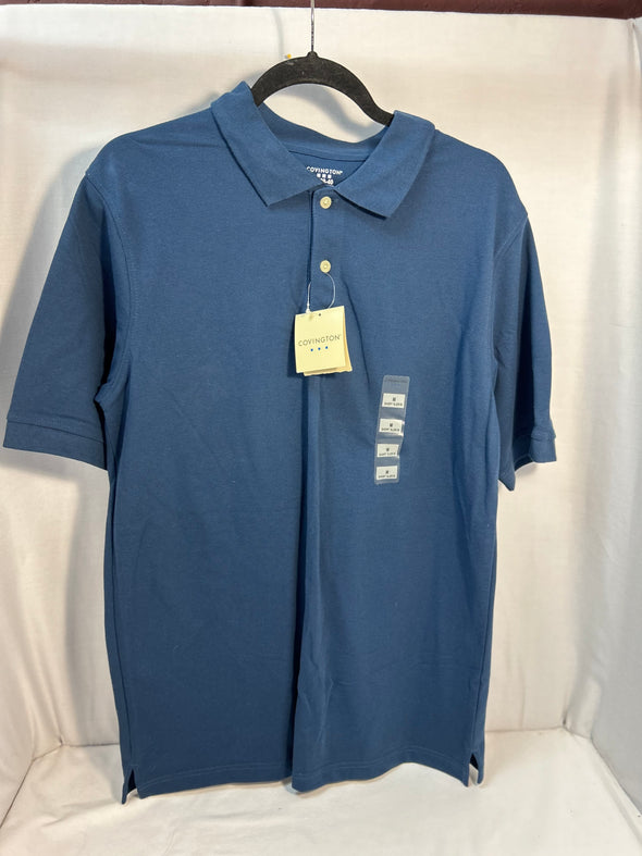 Men's Short Sleeve Polo Shirt, Blue, Size Medium, NEW