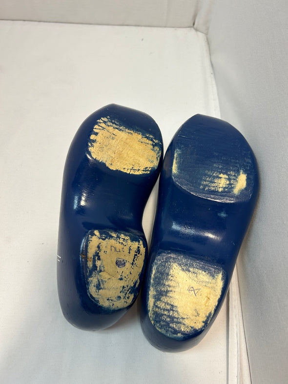 Dutch Wooden Shoes, Painted Blue/White Approximately Size 8