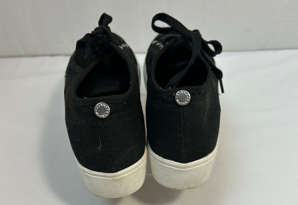 Ladies Platform Running Shoes, Black, Size 9.5