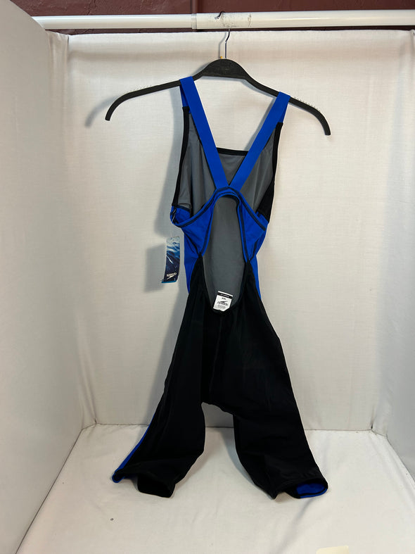 Competitive Speedo Bathing Suit, Blue/Black, 10/36, Knee Length NEW