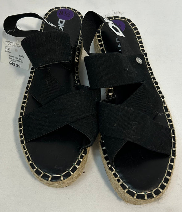 Ladies Designer Brand Sandals, Black, Size 8.5