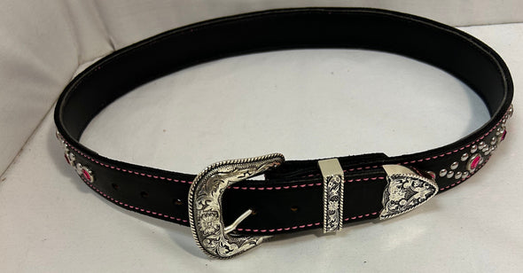 Ladies Embellished Belt, Black, Large