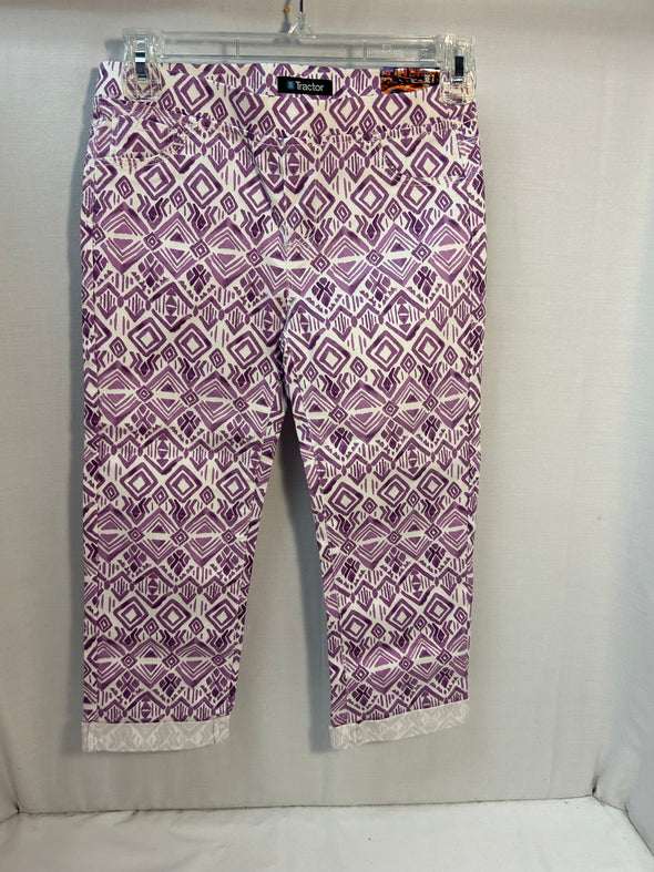 Youth Girl's Pants, Purple Pattern,  Size 14,