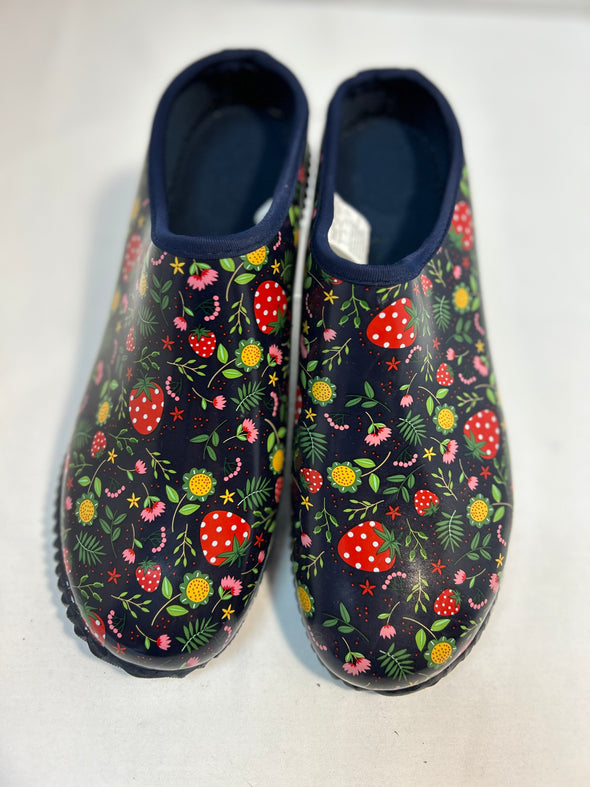 Ladies Gardening Clogs, Size 11, Navy/Strawberry NEW