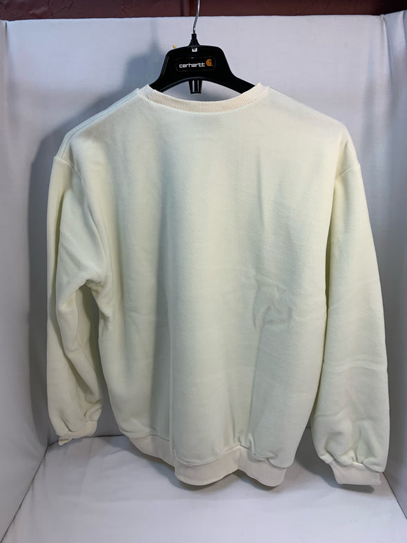 Oversize Men's Fleece Shirt, Cream, Size Small