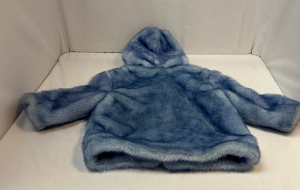 Toddler Hooded Faux Fur Winter Jacket, Sky Blue, Size 3T, NEW