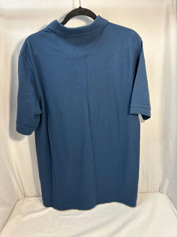 Men's Short Sleeve Polo Shirt, Blue, Size Medium, NEW