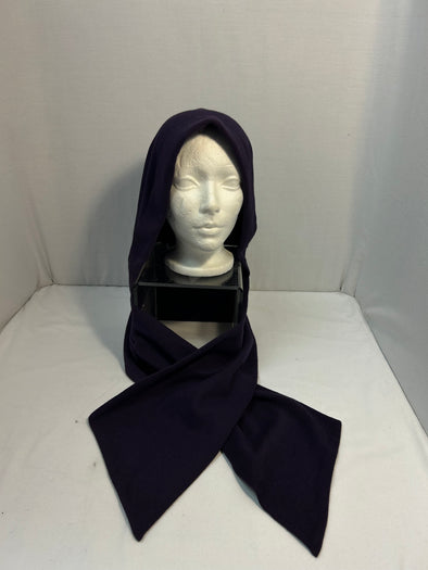 Ladies Headwrap/Scarf, O/S, Purple 70% Cotton 30% Angora, New
