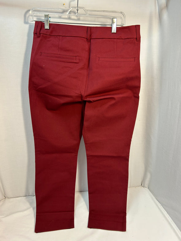 Ladies Burgundy Stretch Pants, Size 8P, Cotton Blend, NEW