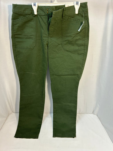 Ladies Green Trousers, Size 12, Cotton/Spandex