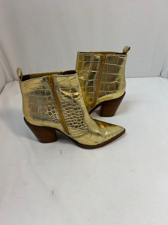 Ankle Boots, Metallic Gold Colour, Size 9W, Gently Used