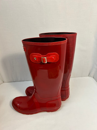 Knee High Rainboots, Red, Size 11, Good Used Condition