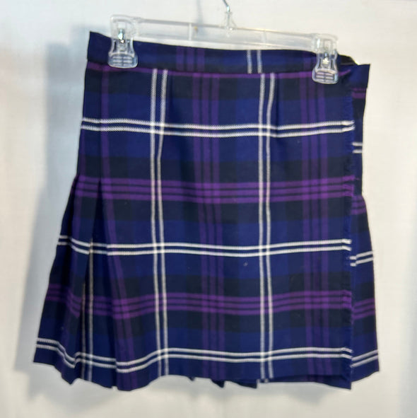 Ladies Purple/White Plaid kilt Skirt, Size 10