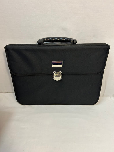 Canvas Briefcase, Black, 16" x 12.5", NEW