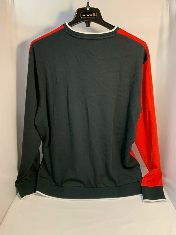 Men's Red/Black/White Crew Neck Long Sleeve Shirt, Size XL, NEW