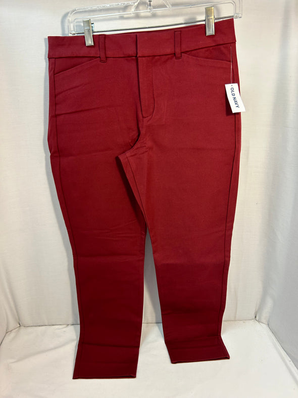 Ladies Burgundy Stretch Pants, Size 8P, Cotton Blend, NEW