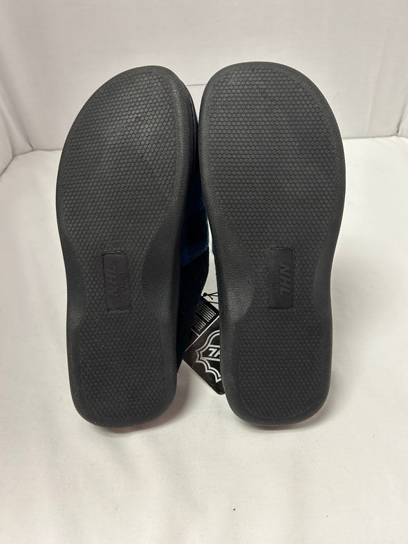 Men's Mule Slippers With Team Logo, Blue Plaid Size 9-10NEW