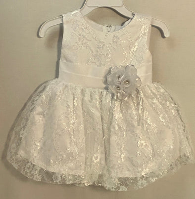 Toddlers Sleeveless Dress, White, Size XS, NEW