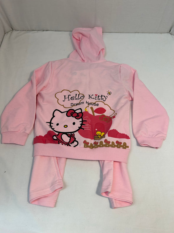 2-Piece Girl's Hoodie & Jogger Pants Set, Pink