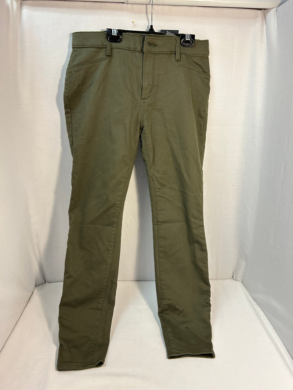 Ladies Stretch Skinny Pants, Cotton, Spandex, Green, Size 8