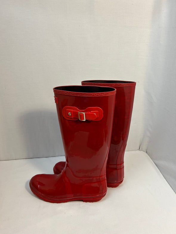 Knee High Rainboots, Red, Size 11, Good Used Condition