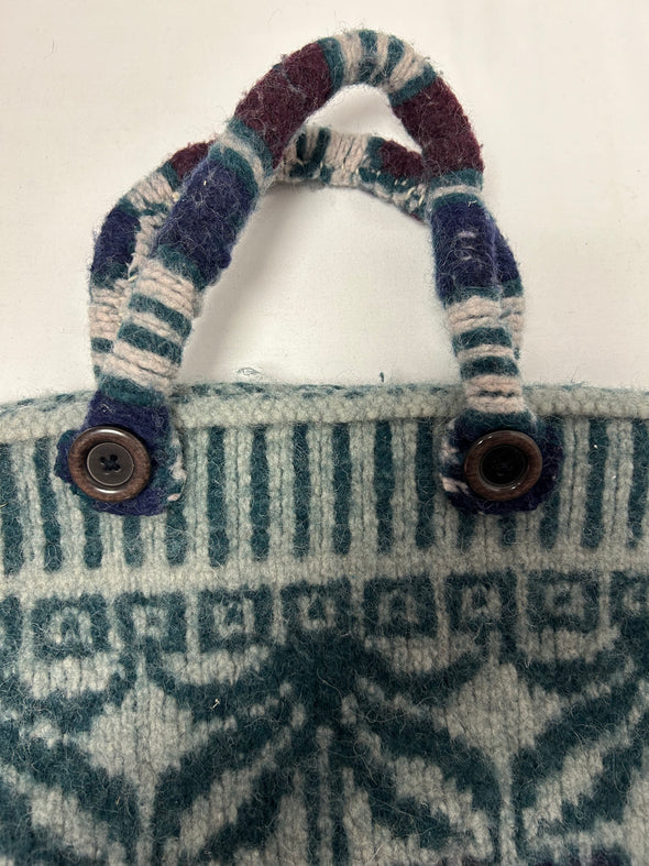 Felted Wool Purse, Multi Shades of Green/Blue/Red/Grey