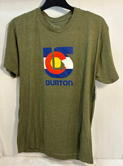 Short Sleeve Crew Neck Olive Green T-Shirt With Logo