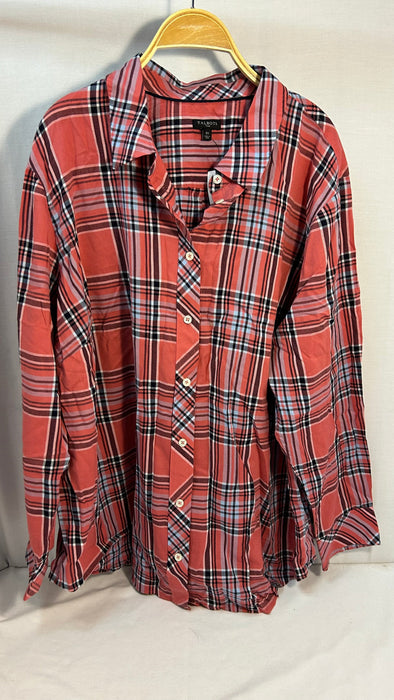 Ladies Pink/White Plaid Shirt, Size 3X