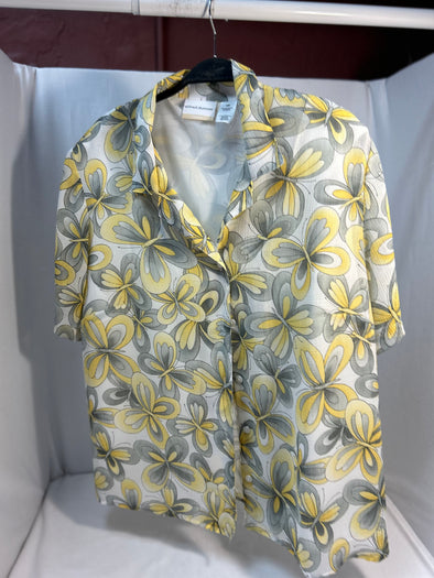 Ladies Butterfly Print Short Sleeve Blouse, Size 18W