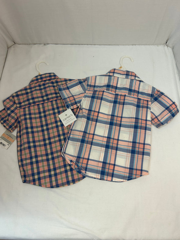 2 Toddler -Size 2T Plaid Shirts, NEW