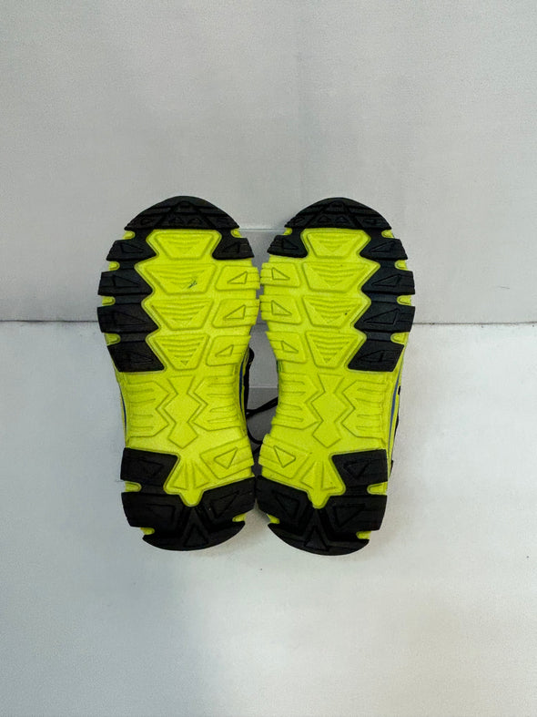Children’s Boys Running Shoes, One Velcro Strap, Blk/Grn, Size 10