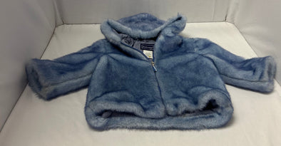 Toddler Hooded Faux Fur Winter Jacket, Sky Blue, Size 3T, NEW