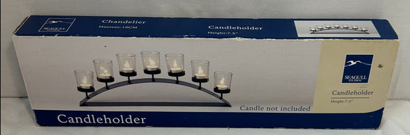 Metal Votive Candle Holder With 7 Glass Votives