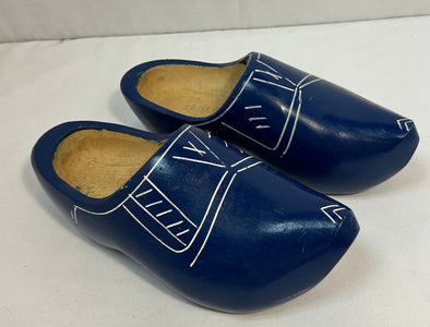 Dutch Wooden Shoes, Painted Blue/White Approximately Size 8