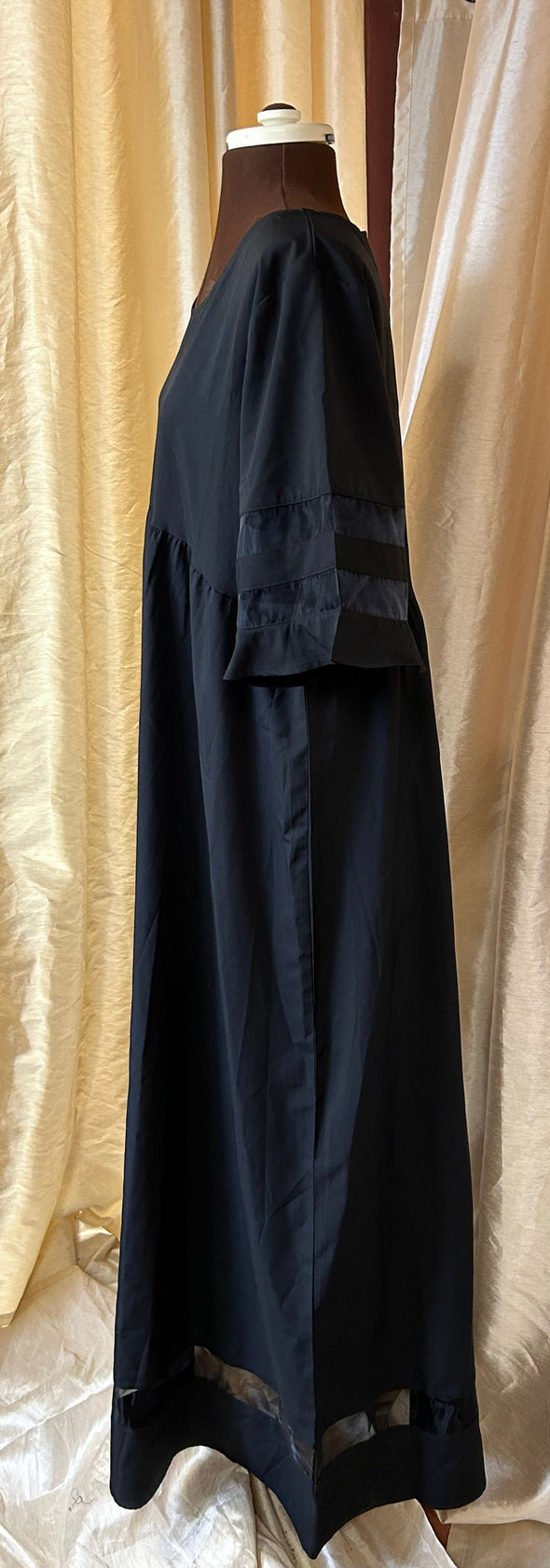 Maxi Bell Sleeve Dress, Black, Size 16, Polyester Blend, NEW