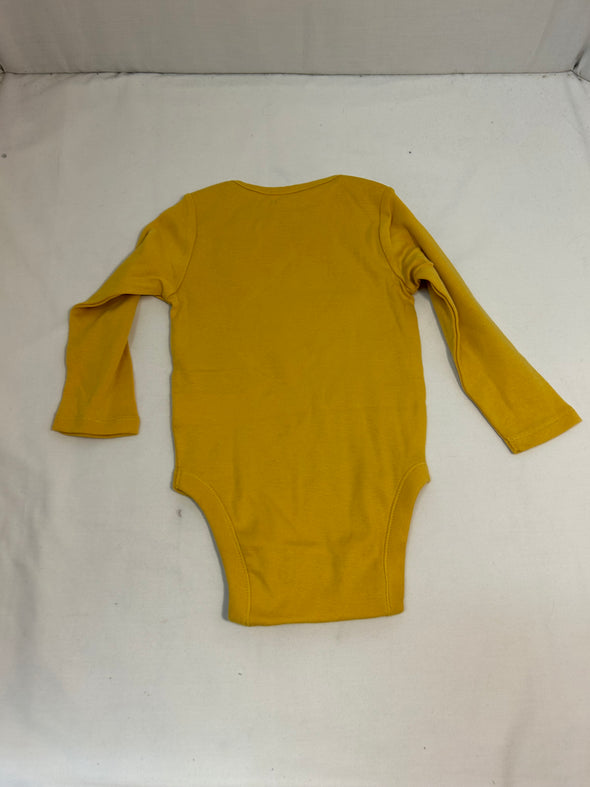 Unisex Long Sleeve Graphic Bodysuit for Baby, Mustard, 18M, NEW