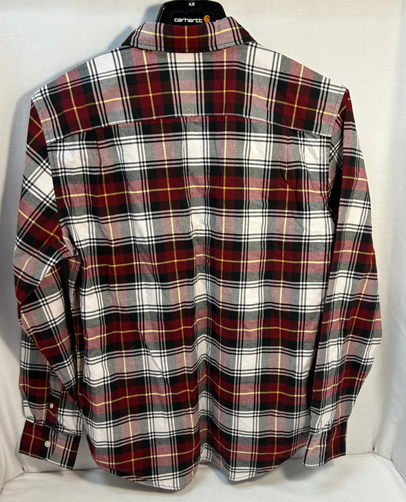 Men's Red/White Plaid Oxford Button-Up Shirt, Size MMM, NEW