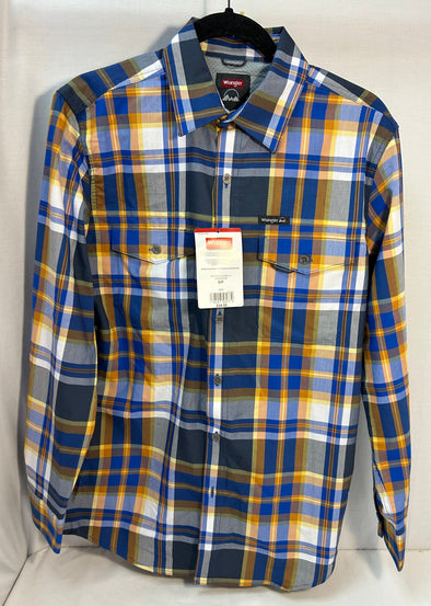 Men’s Plaid Performance Utility Shirt, Blue, Size Small