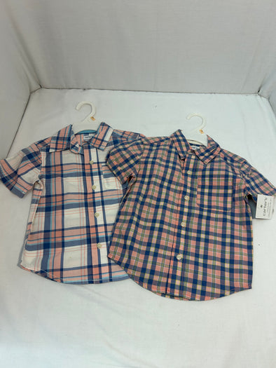 2 Toddler -Size 2T Plaid Shirts, NEW